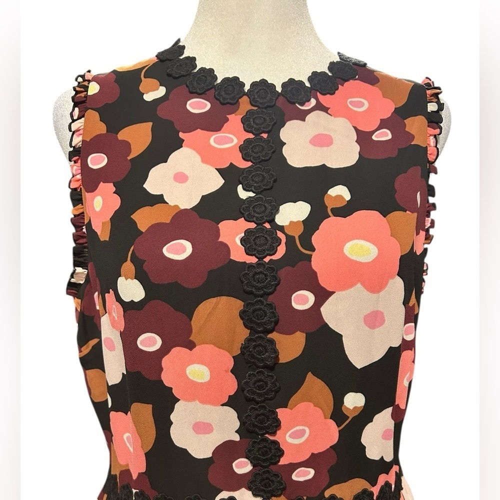 Kate Spade Blooming Floral Mini Dress Tiered Ruffles Sleeveless Size 8 NWOT - Picture 5 of 10